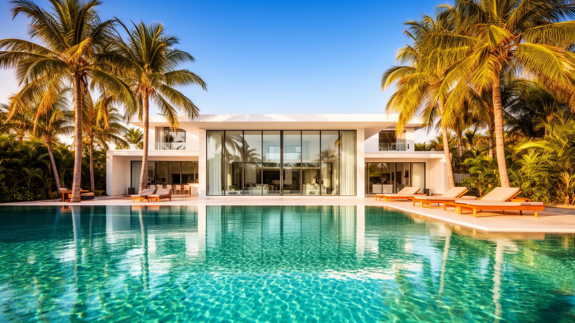 Luxury villa at golden hour